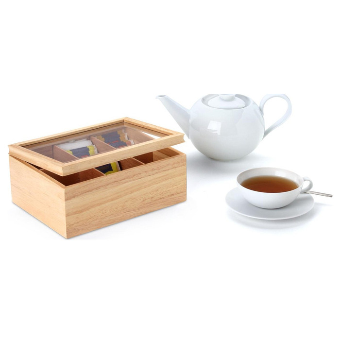 Ящик для чая, каучуковое дерево 23 x 17,5 см Continenta