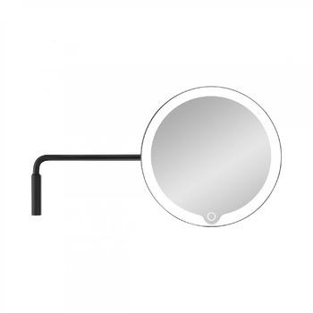 Зеркало косметическое с LED подсветкой настенное, черное Modo Blomus