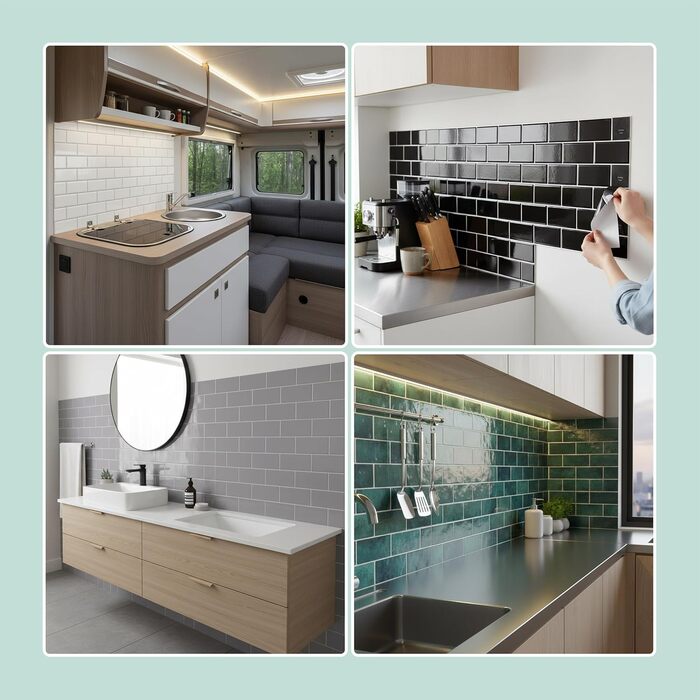 Клейкая самоклеющаяся плитка 30 х 30 см 20 шт Relaxdays