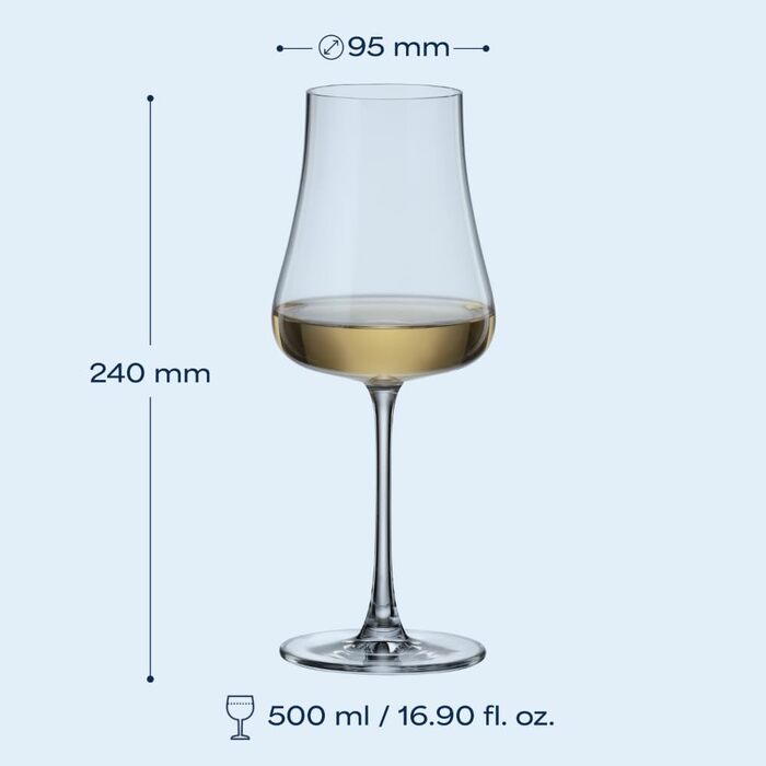 Набір з 6 келихів для білого вина 500 мл BOHEMIA CZECH REPUBLIC