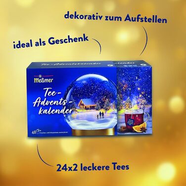 Рождественский адвент-календарь, 48 чайных пакетиков в 24 разновидностях Meßmer