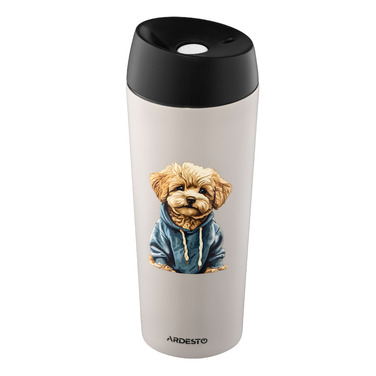 ARDESTO Термокухоль Coffee Time Maltipoo 450мл, нержавіюча сталь, бежевий