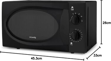Мікрохвильова піч 20 л, 700 Вт чорний VIO6B H.Koenig