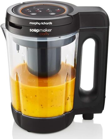 Суповарка Morphy Richards Clarity об&39ємом 1,6 л, контроль порцій, 9 функцій, інтелектуальна технологія реакції, підтримка тепла, суповарка та смузі, білий та чорний кольори, 501050