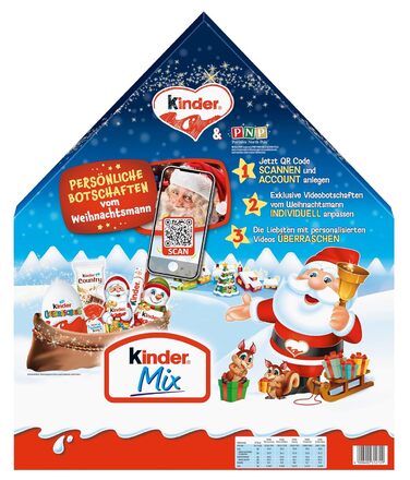 Різдвяний адвент-календар із 30 шоколадними делікатесами, 351 г Maxi Mix Kinder