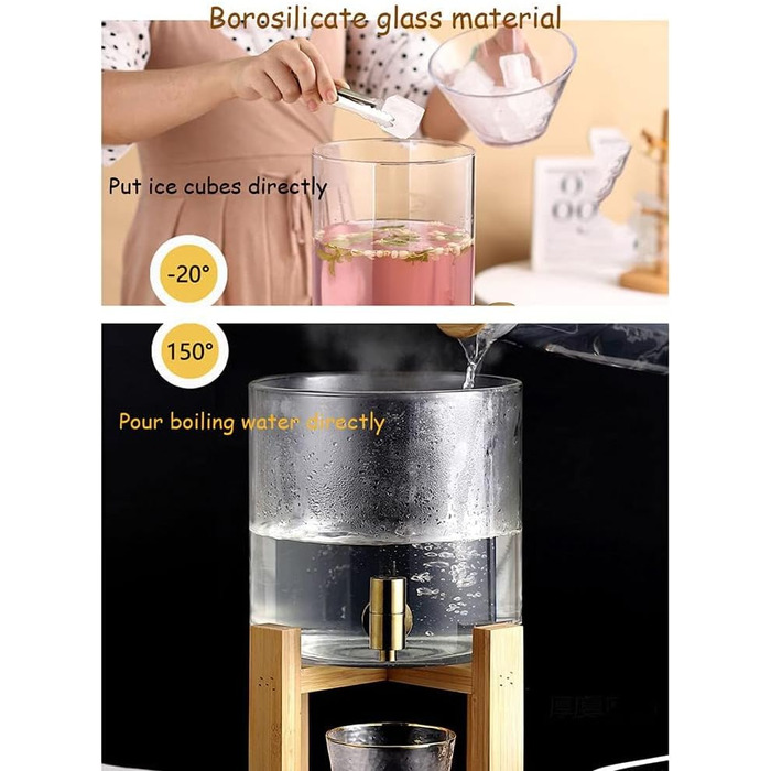 Диспенсер для напоїв скляний з краном 5 л Generisch