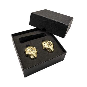 Набір охолоджувальних каменів для віскі у формі черепа золоті Ulalaza