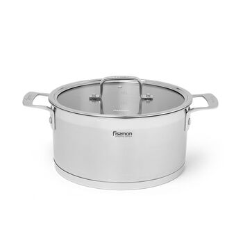 Каструля Fissman FOBUS 24x12 см /5,4 л  із скляною кришкою (5384)
