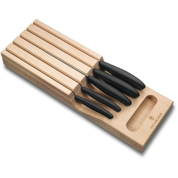 Кухонный гарнитур Victorinox SwissClassic In-Drawer 5шт с черным. рукоятка с подставкой (5 ножей)