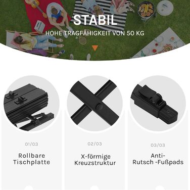 Складний алюмінієвий стіл для кемпінгу WOLTU