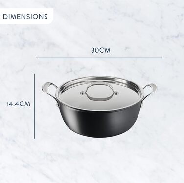 Кастрюля 7,4 л с антипригарным покрытием с крышкой 30 см Jamie Oliver Tefal
