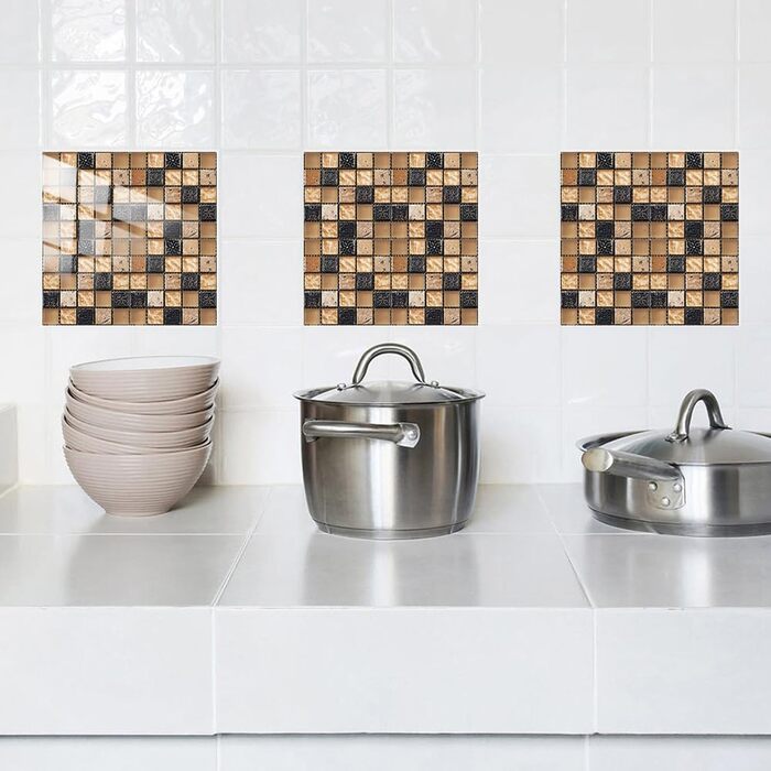 Наклейки на плитку від бризків 15 x 15 см 10 шт RMJCXYS