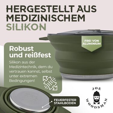 Складная производная посуда для кемпинга 4 предмета Joe WOODSMAN