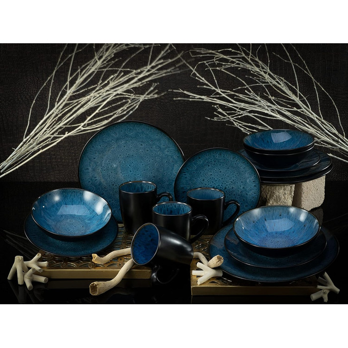 Набір посуду із 16 предметів синій Creatable