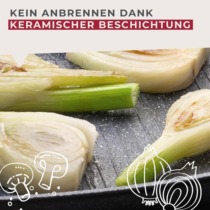 Сковорода-гриль 28 см з керамічним покриттям Cosmo Fackelmann