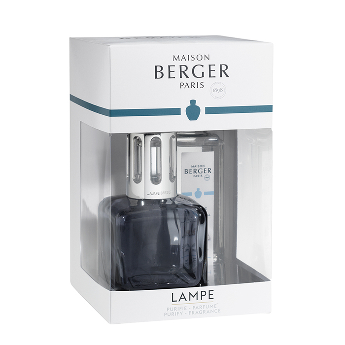 Аромалампа Maison Berger Paris ICE CUBE GREY, 270 мл + Наполнитель с ароматом PURE WHITE TEA, 250 мл