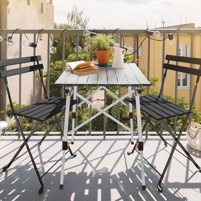 Складной алюминиевый стол для кемпинга 90 x 51,5 см серебряный ML DESIGN modern living