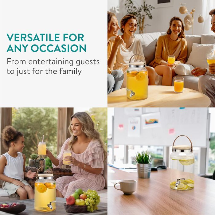 Диспенсер для напоїв скляний 5,6 л Navaris