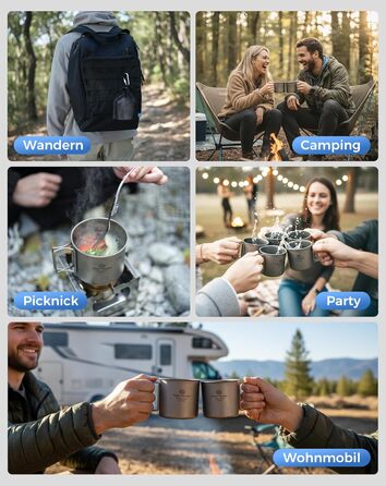 Набор туристических титановых кружок 340 и 470 мл COOK'N'ESCAPE