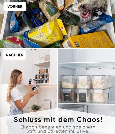 Набор из 12 контейнеров для хранения 800 мл, прозрачный/черный Deco haus