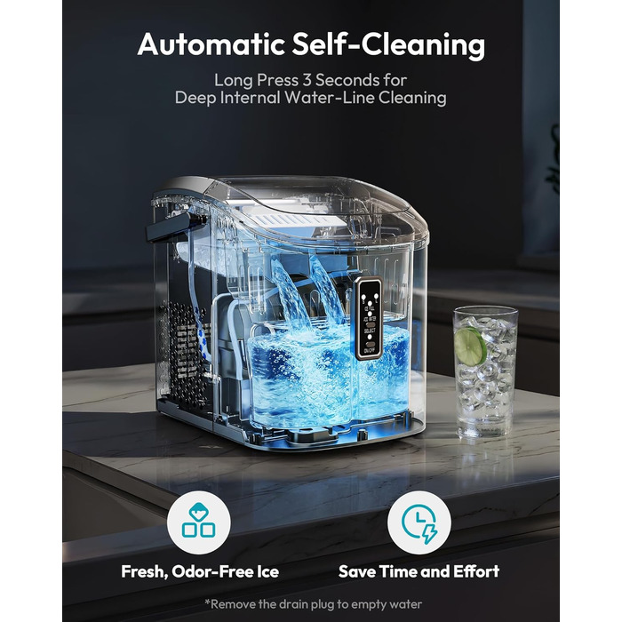 Компактный льдогенератор 1,1 л серебряный EUHOMY