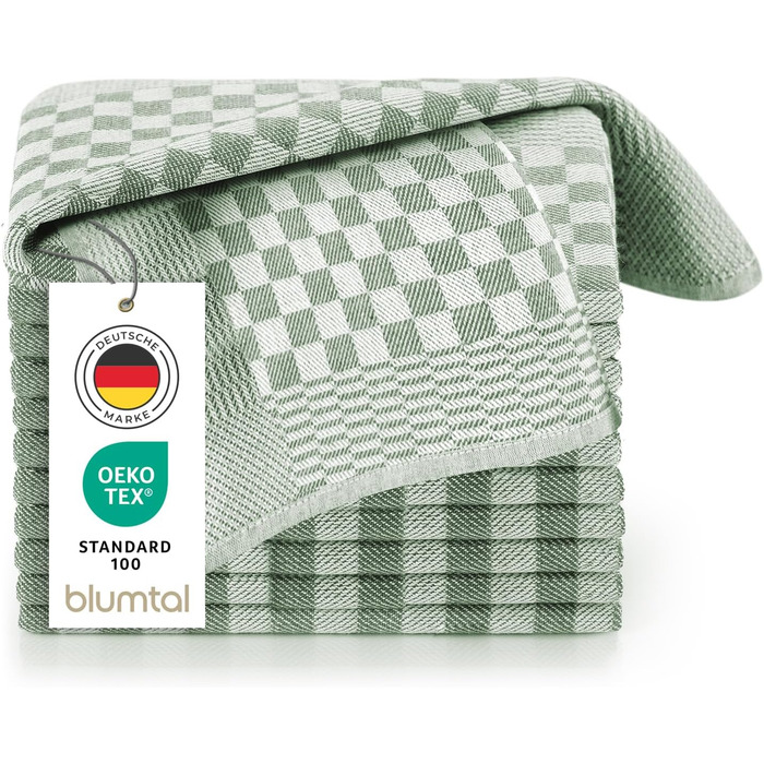 Кухонні рушники бавовняні 50 x 70 см, набір 5 предметів, зелені Blumtal