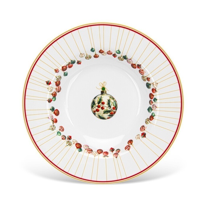 Глибока тарілка Fissman CHRISTMAS BALLS 21,5 см порцеляна (16083)