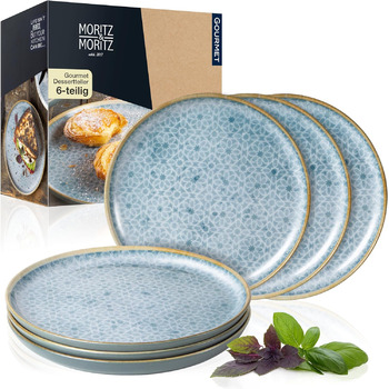 Набор посуды из 18 предметов на 6 персон набор тарелок ярко-синего цвета из высококачественного фарфора посуда 6 обеденных тарелок, десертных тарелок и мисок каждая (6 маленьких тарелок)