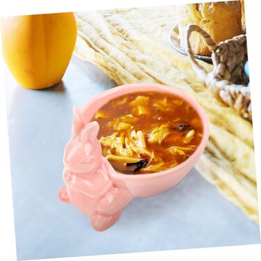 Керамическая миска с кроликом розовый HOLIDYOYO