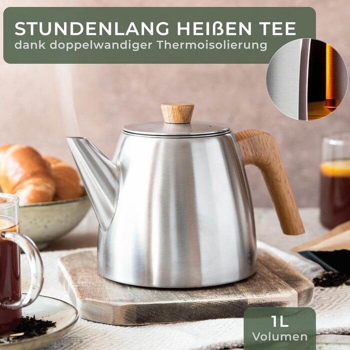 Чайник 1 л із ситечком-вставкою WALDWERK