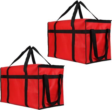 Складні, ізольовані сумки для їжі з шарами, чудово зберігають тепло для кемпінгу та пікніків, водонепроникна сумка-холодильник для кемпінгу (червона), 2