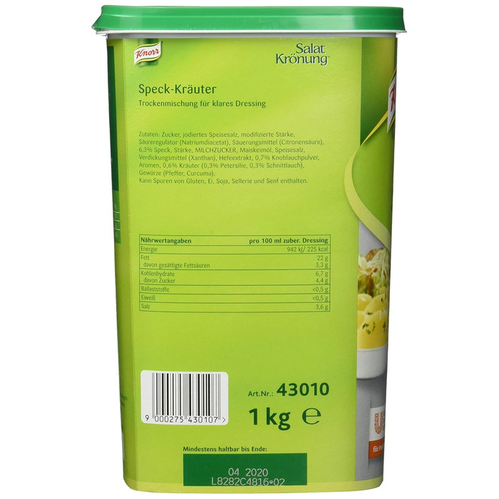 Заправка для салату Knorr Art (Легко готується, універсальна заправка для салату) 1 упаковка (1 x 1 кг) (Трави, 1 кг (1 упаковка))