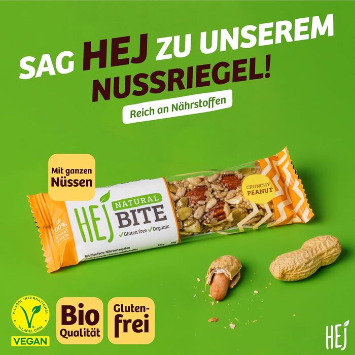 Органічні горіхові батончики - Низьковуглеводна закуска з горіхами - Веганський енергетичний батончик з мигдалем, фундуком та арахісом - Без глютену - Мигдаль та морська сіль 12 x 40 г Мигдаль та морська сіль 12 шт. (1 упаковка) (Хрумкий арахіс, 12 шт. (1