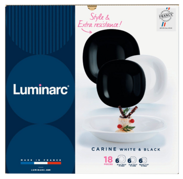 Сервиз столовый Luminarc Carine Black&White, 18 предметов (6773529)