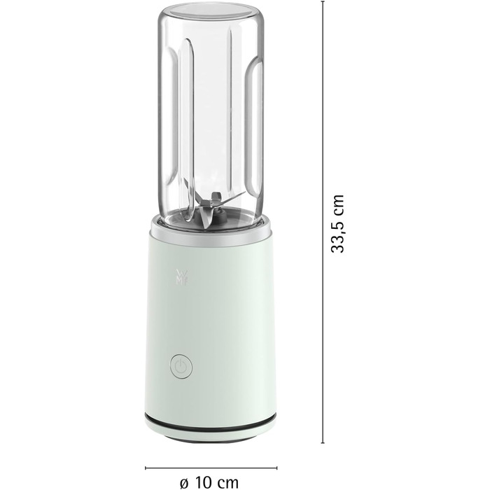 Морозно-зелений, Смузі-блендер, Персональний блендер, Керування однією рукою, Потужність 500 Вт, Стаціонарний міксер, Герметична пляшка для виносу, 0416770091