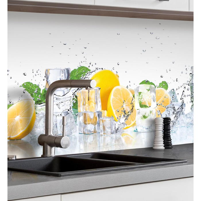 Самоклеючий кухонний фартух - матовий, преміальна бризкозахисна плівка 0,4 мм як доступна альтернатива склу, легке встановлення та очищення - висота 60 см - Дизайн Світло-сірий мармур 180 x 60 см (Жовтий - білий, Ш 280 см x В 60 см, 0,2 мм)