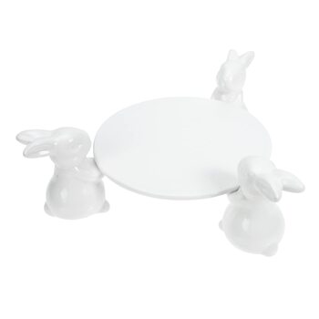 Керамічна тарілка для торта з кроликами 24,5 см VICASKY