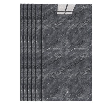 Клейка плитка, мармуровий дизайн, 10 шт. - 60 см x 30 см, 3D наклейки на плитку, самоклеючі, кухонний фартух (темно-сірий)