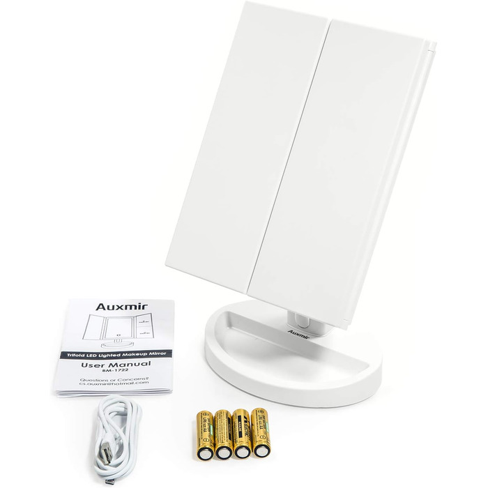 Зеркало косметическое настольное с подсветкой и 10-кратным увеличением Auxmir