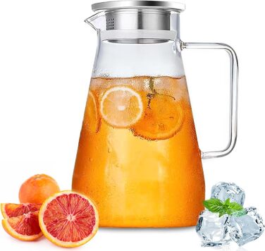 Стеклянный кувшин для воды с крышкой 2,3л Nutabevr