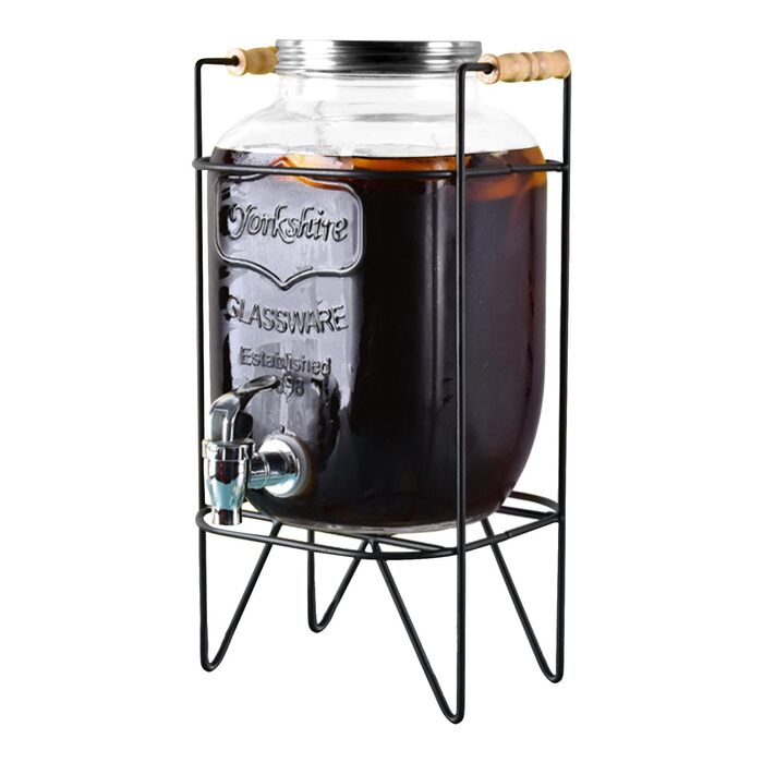 Скляний диспенсер для напоїв зі стійкою 4 л Generic