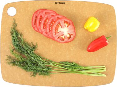 Набір обробних дощок BESTCOOK з деревного волокна, 3 шт., можна мити в посудомийній машині, висока щільність, антипористі, без BPA, не туплять ножі, ідеально підходять для нарізання мяса, овочів, сиру та хліба (дерево, велика середня)