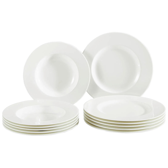 Набор тарелок на 6 персон, 12 предметов белый Noblesse by Villeroy & Boch