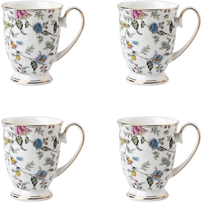 Набір із 4 кавових чашок з квітковим візерунком 300 мл MIATTCLD