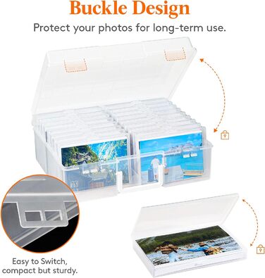 Фоточехол, 18 внутренних держателей для фотографий, прозрачные фотобоксы для хранения, пластиковый органайзер для фотографий для семян, открыток, поделок, наклеек Clear, 10,1 x 15,2