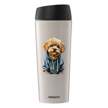 Термокружка ARDESTO Coffee Time Maltipoo 450 мл, нержавеющая сталь, бежевый