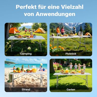 Складной кемпинговый стол 180x74x74 см Wiltec