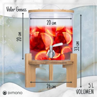 Диспенсер для напоїв зі сталевим краном 5 л Dimono