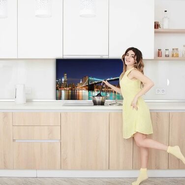 Дизайнерський кухонний бризкозахисний екран з алюмінієвого композиту, кухонний фартух, товщина 3 мм, 60x100 см, (місток)