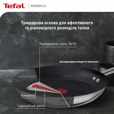 Tefal Сковорода Nordica, 24см, нержавіюча сталь